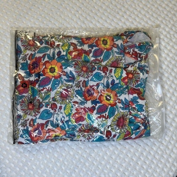 Tank Top Womens Plus XXL Floral Blue Summer Halter Cami Shirt Top Casual B3 - Picture 4 of 8